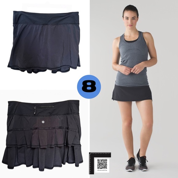 Lululemon (8 - EUC) Black Pace Setter Skirt - Picture 1 of 11